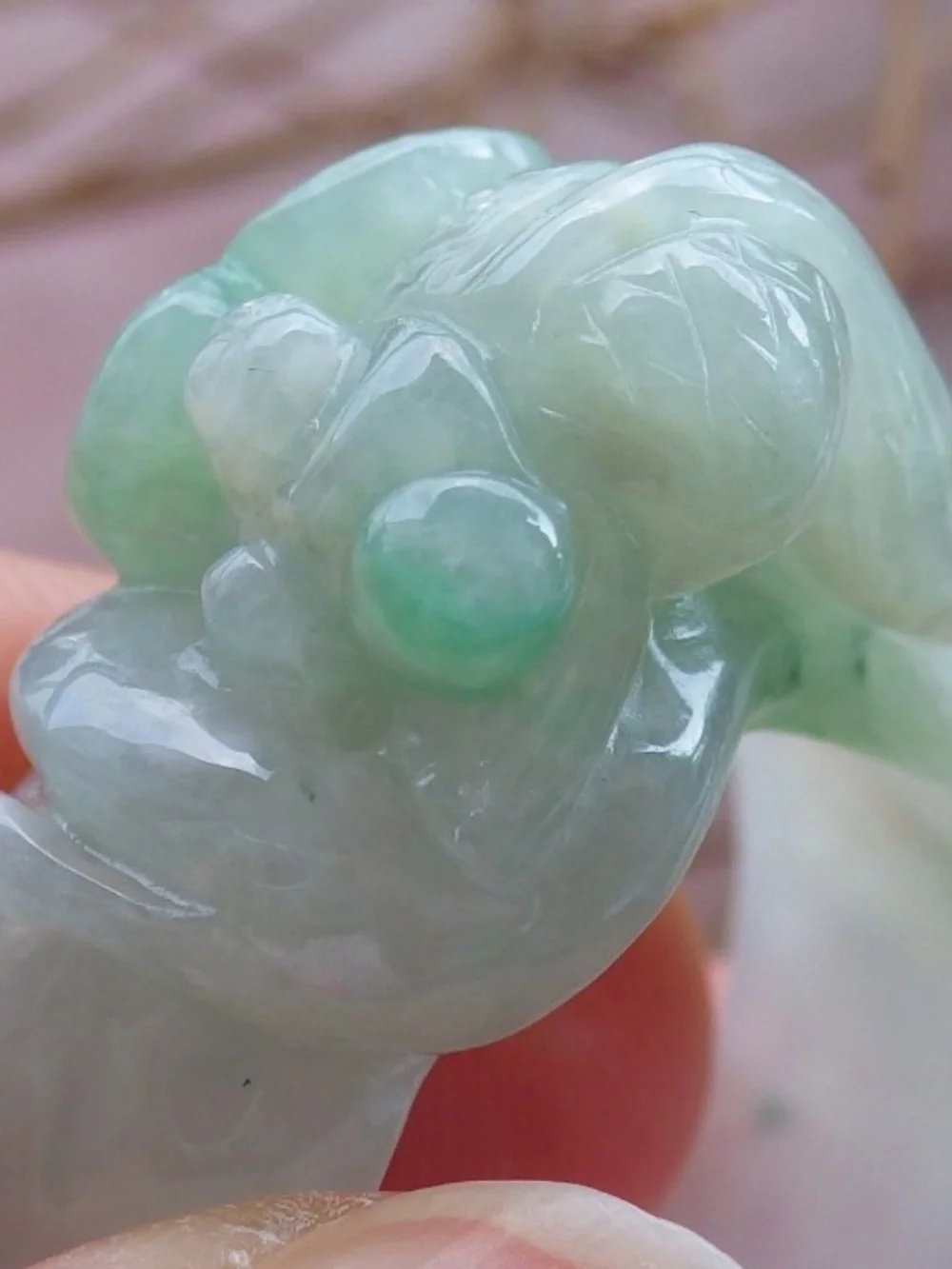 US 11.25 Certified Hand Carved Green Natural Burma A JADE Jadeite Gold Fish Ring